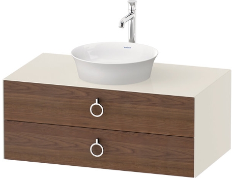 DURAVIT Tulip blanco, mueble de baño colgado en la pared, ancho 1000 x fondo 550mm, con 2 cajones, con tirador, WT49910