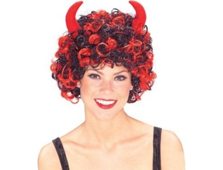 Peluca RUBIES Diablo con rizos y cuernos