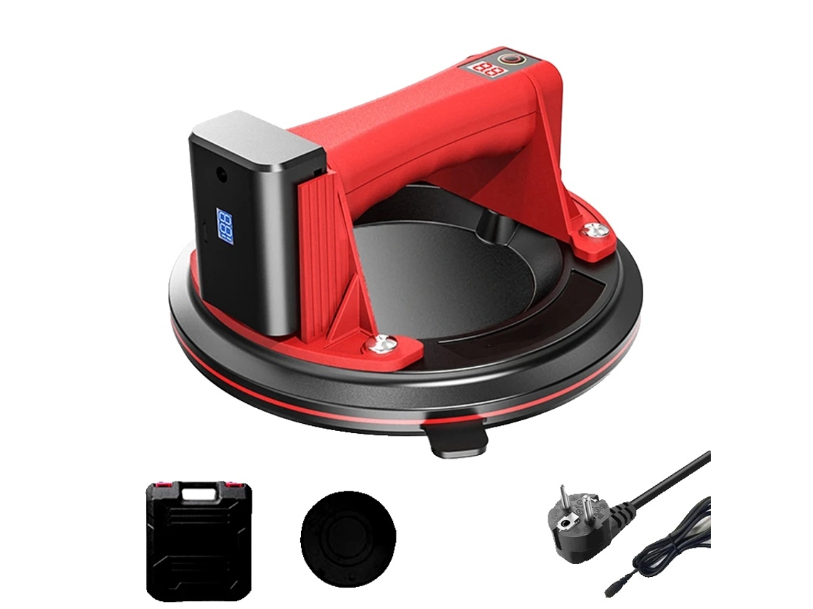 Ventosa eléctrica, capacidad de 200 kg, monitorización inteligente, carcasa de plástico rojo.