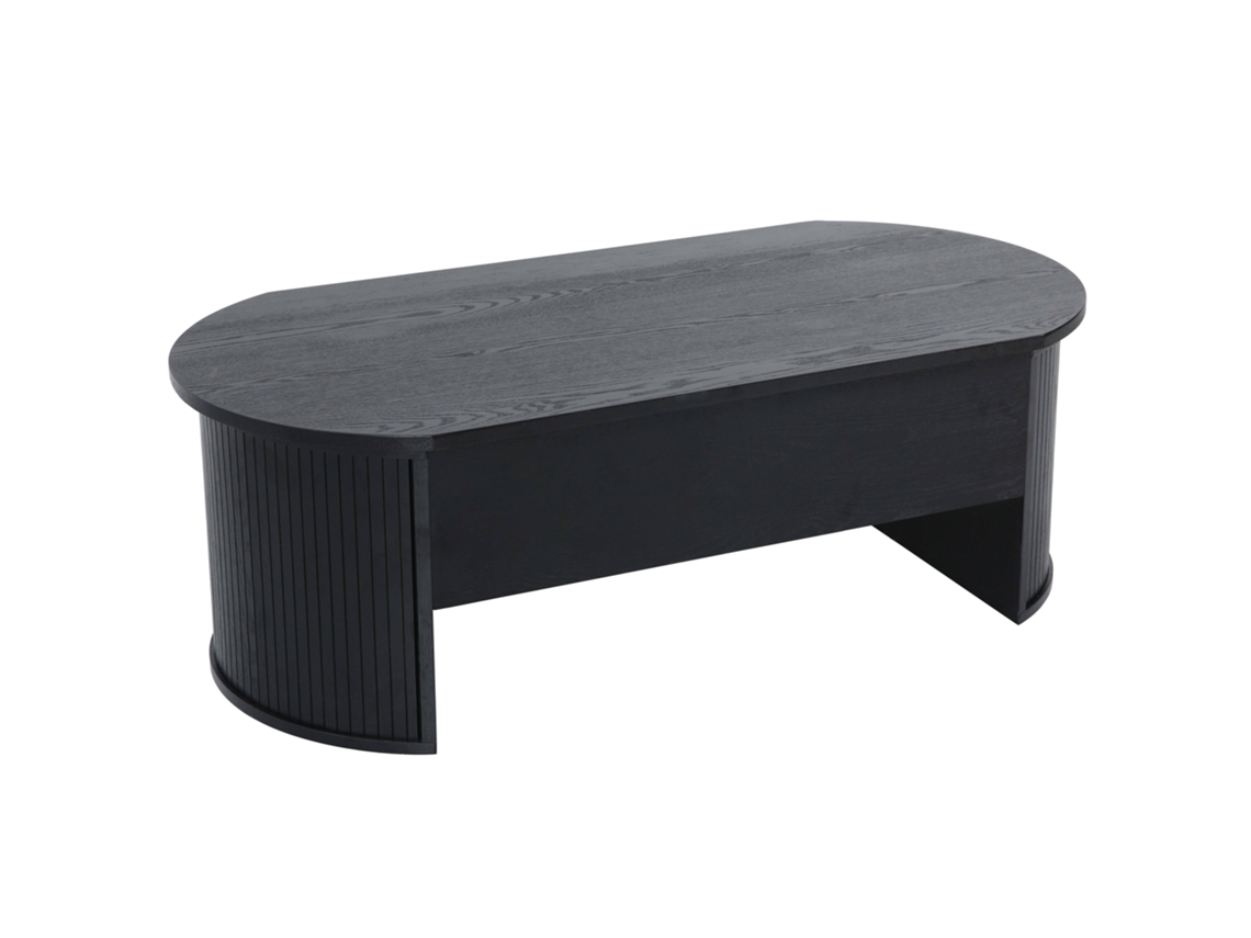 Tablero de mesa ovalado relevante en efecto madera