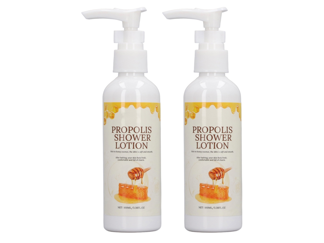 2pcs Gel De Ducha Hidratante Con Miel Y Propóleo 100ml Cada Uno Para Piel Normal