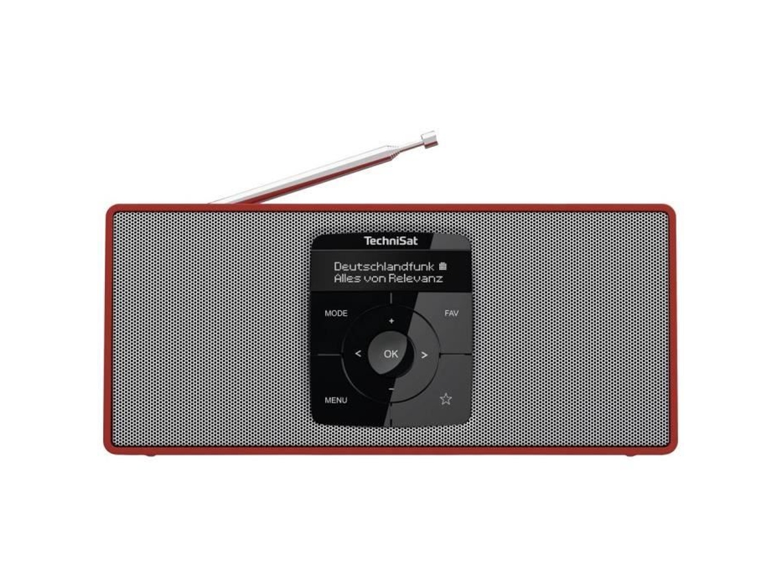 Digitradio 2S Dab Fm Radio De Bolsillo Bluetooth Función Dab Despertador Fm Recargable Plata Rojo TECHNISAT