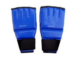 Guantes de gimnasio para adultos, guantes de entrenamiento de Muay Thai, guantes de boxeo, guantes de medio guante (azul y rojo)