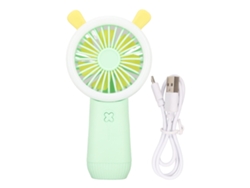 Ventilador Portátil Mini Conejo Bonito 3 Niveles Usb Recargable Para Escuela Y Exterior Verde