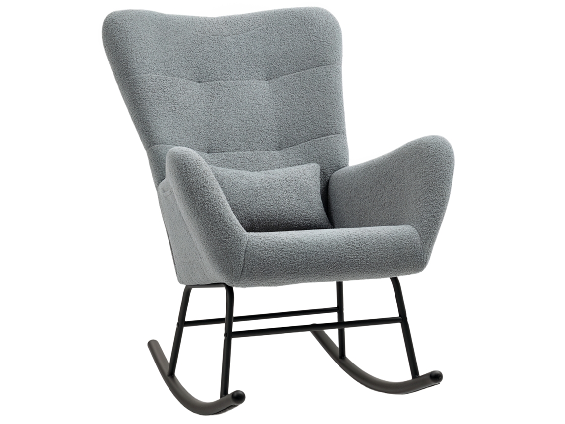 Mecedora, Fieltro, Lumbar, 120kg, 91x71x97cm, Gris