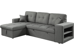 Sofá esquinero convertible/reversible de tela burbuja "Axel" - 3 plazas - Gris