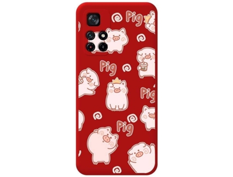 Carcasa Xiaomi POCO M4 Pro 5G TUMUNDOSMARTPHONE Cerdos Rojo