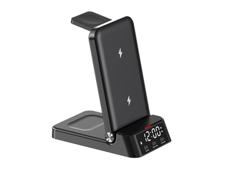 Cargador Inalámbrico Magnético, CHRONUS 15W 4-en-1 Carga Rápida, Negro