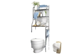 Organizador de baño, sobre el inodoro, diseño de 3 niveles, solución para ahorrar espacio, plateado OEM
