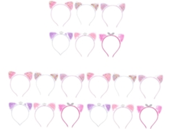Conjunto De 3 Tiaras Com Orelhas De Gato Para Crianças - Tiaras Com Lantejoulas Para Decoração De Festas E Muito Mais