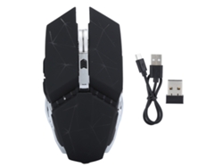 Ratón Gaming Inalámbrico Led Óptico Con 6 Botones 1600dpi Usb Recargable Negro Medianoche
