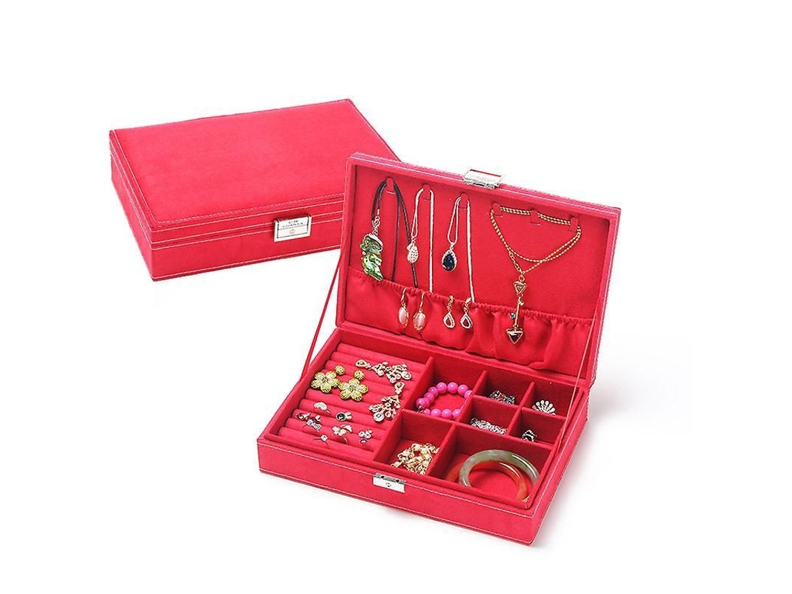 2026-caja De Almacenamiento De Joyas De Terciopelo Con Gran Capacidad Para Anillos Collares Pendientes Y Pulseras