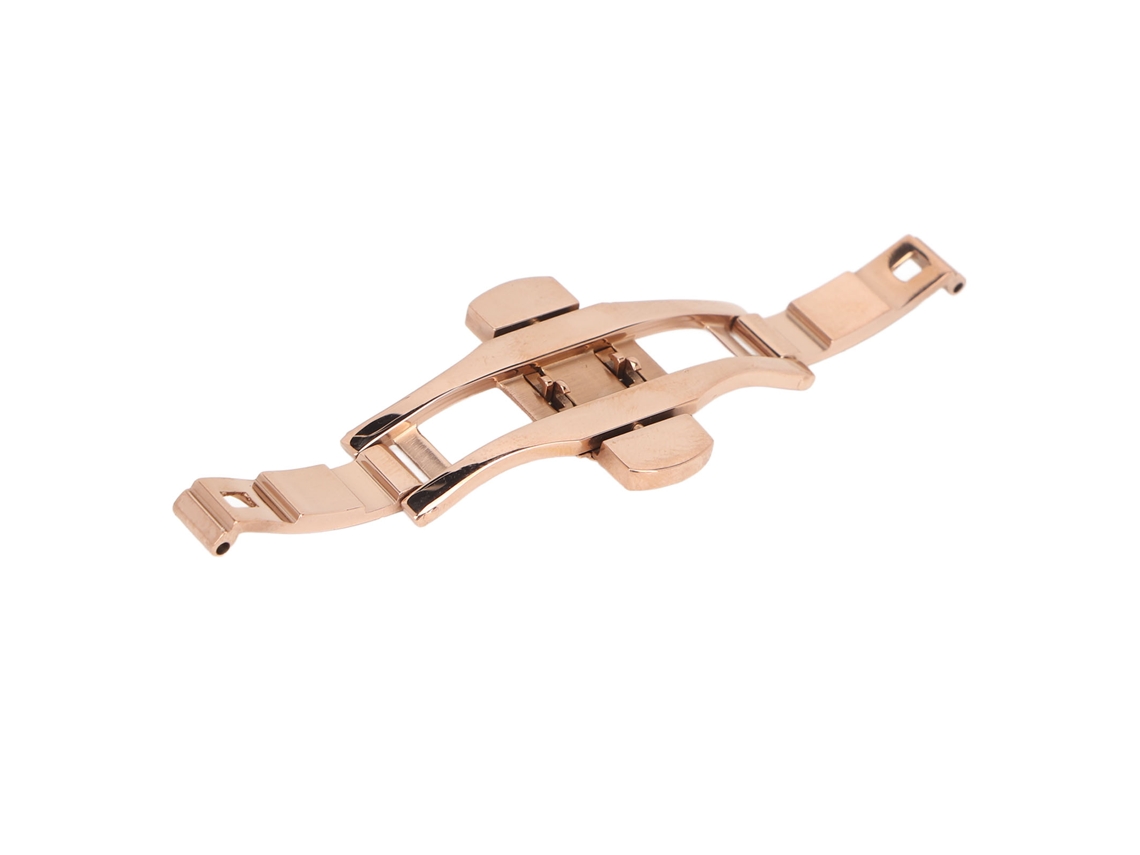 Hebilla De Correa De Reloj Con Doble Botón, Cerámica, Acero De Tungsteno, Acero Inoxidable, Unisex, Oro Rosa