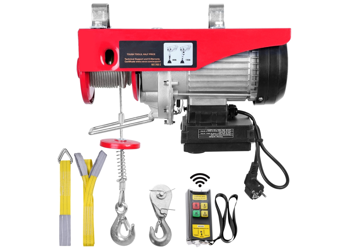 Polipasto eléctrico Succebuy de 800 kg con control remoto inalámbrico, 1450 W, 220 V