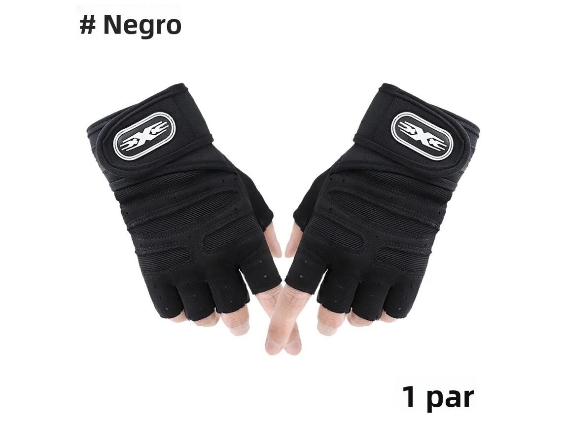 Juego de pulseras deportivas para levantamiento de pesas, 1 par, pulsera antideslizante para entrenamiento en gimnasio Mdug (Negro L)