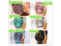 Elegante Reloj De Pulsera De Cuarzo Para Mujer Con Correa De Cuero Sintético Pu Informal Y Elegante.