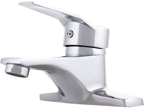Grifo Lavabo Acero Inoxidable, Cromado, Agua Caliente-Fría, Caño Bajo, Monomando [QLI-FA-8705] GREENICE