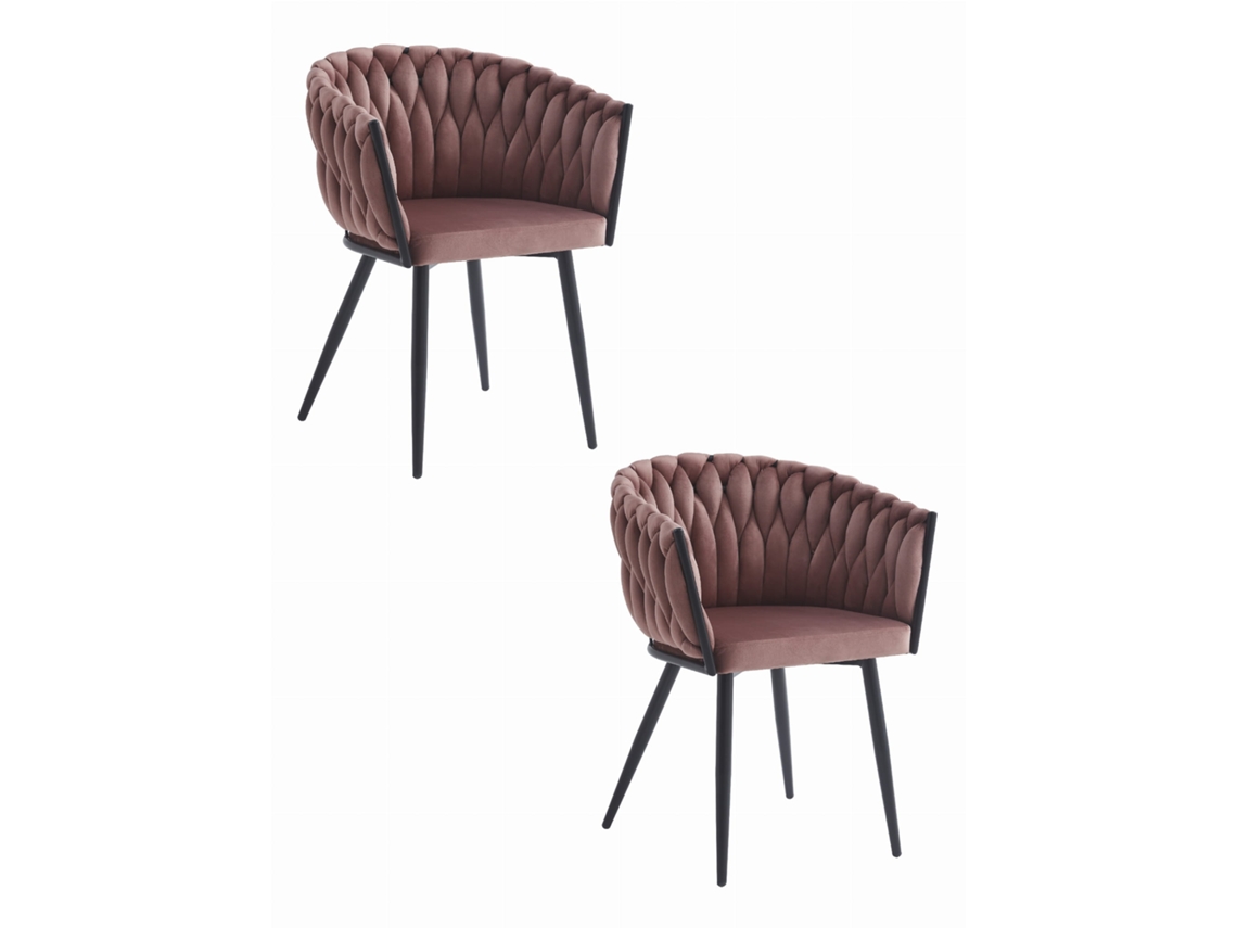 Silla Orion Terciopelo Rosa Oscuro / Patas Negras X 2 Leobert