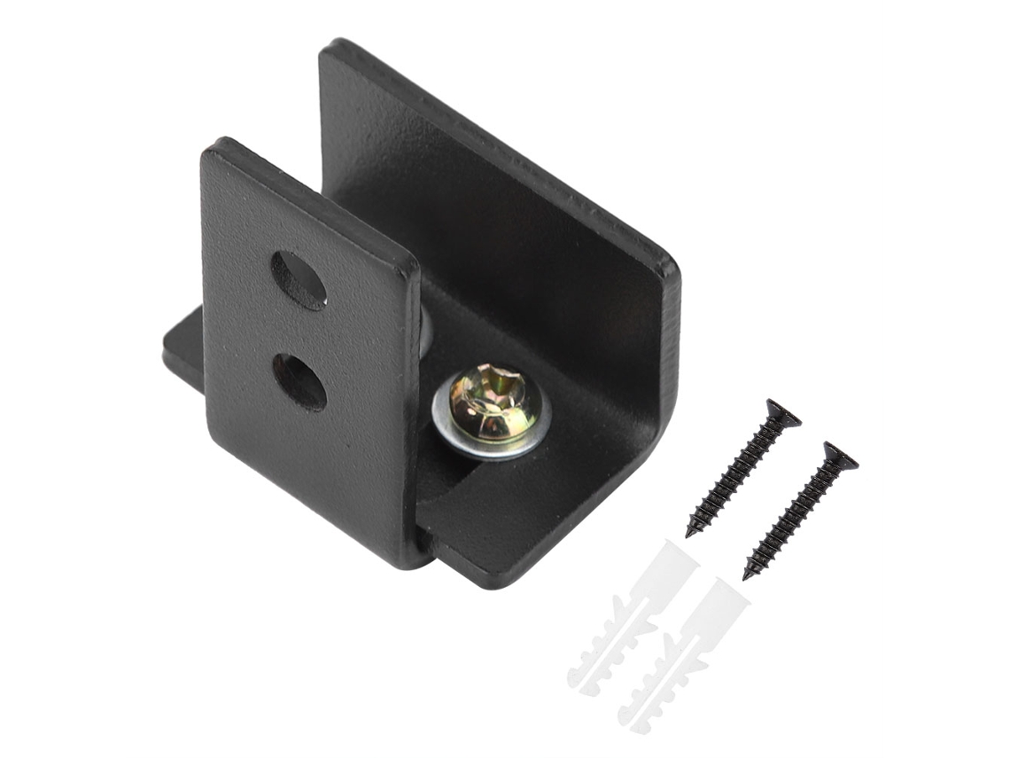 Guías de Suelo y Pared para Puerta Corredera en Acero al Carbono Negro con Tornillos Aiailikill