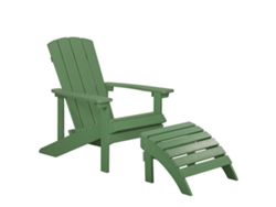 Silla con reposapiés BELIANI Adirondack de Madera plástica Verde 75x88x88