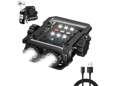 Llavero Antorcha Pequeño Potente Led Super Brillante Negro Recargable Magnético Mini Ipx4 Impermeable Bolsillo Llavero Linterna 3 Fuentes de Luz pa...
