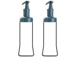 Moderno dispensador de aceite y vinagre de vidrio con abertura ancha, fácil de llenar y limpiar.