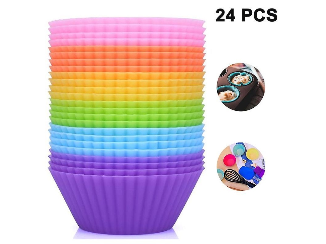 Moldes De Silicona Reutilizables Para Cupcakes, Antiadherentes, Juego De 12 O 24 Piezas.
