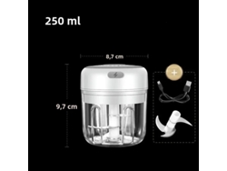 Picadora De Verduras Y Ajo Eléctrica De 250 Ml, Picadora De Carne, Fabricada En Plástico Y Acero Inoxidable.