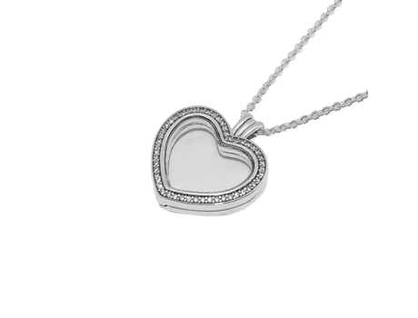 Collar de cadena de enlace de plata esterlina con colgante de corazón | collares