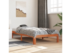 Estructura De Cama Sin Colchón Madera Maciza Marrón 90x190 Cm