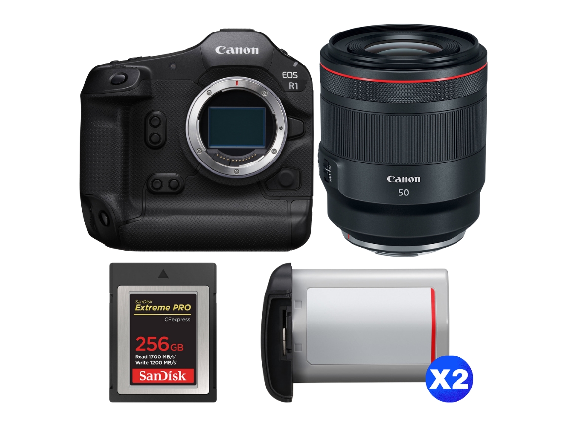 Canon Eos R1 + Rf 50mm F/1.2 L Usm + 1 Sandisk 256gb Extreme Pro Cfexpress Type B + 2 Canon Lp-e19 + Ebook “20 Consejos Para Fotos Que Impactan”