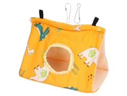 Casita Colgante Triangular De Franela Suave Naranja Para Pájaros, Hámsteres Y Ardillas Con Ganchos.
