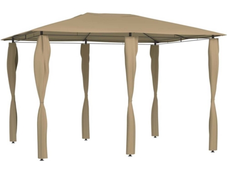 vidaXL Cenador con cubiertas de postes taupé 3x4x2,6 m 160 g/m²