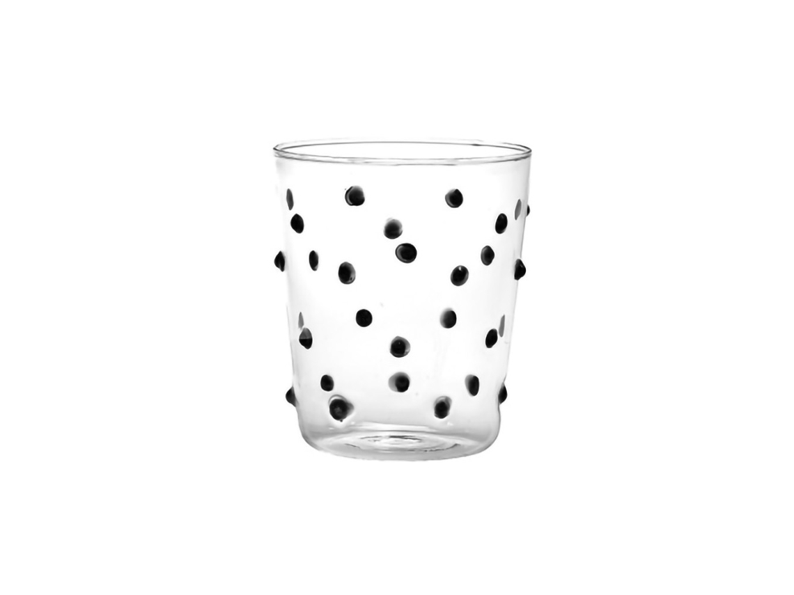 Vaso Zafferano Para Fiestas, Vidrio Negro, 45 Cl, Juego De 6 Piezas