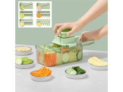 Picadora De Verduras Multifuncional Con Recipiente Y Protector De Manos, 6 Cuchillas