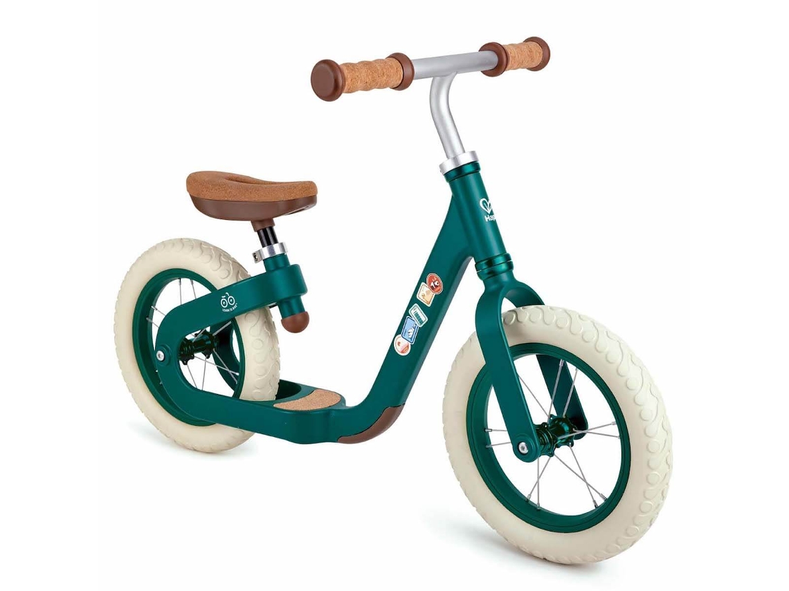 Bicicleta sin pedales HAPE con acabados de corcho verde (3 Años)