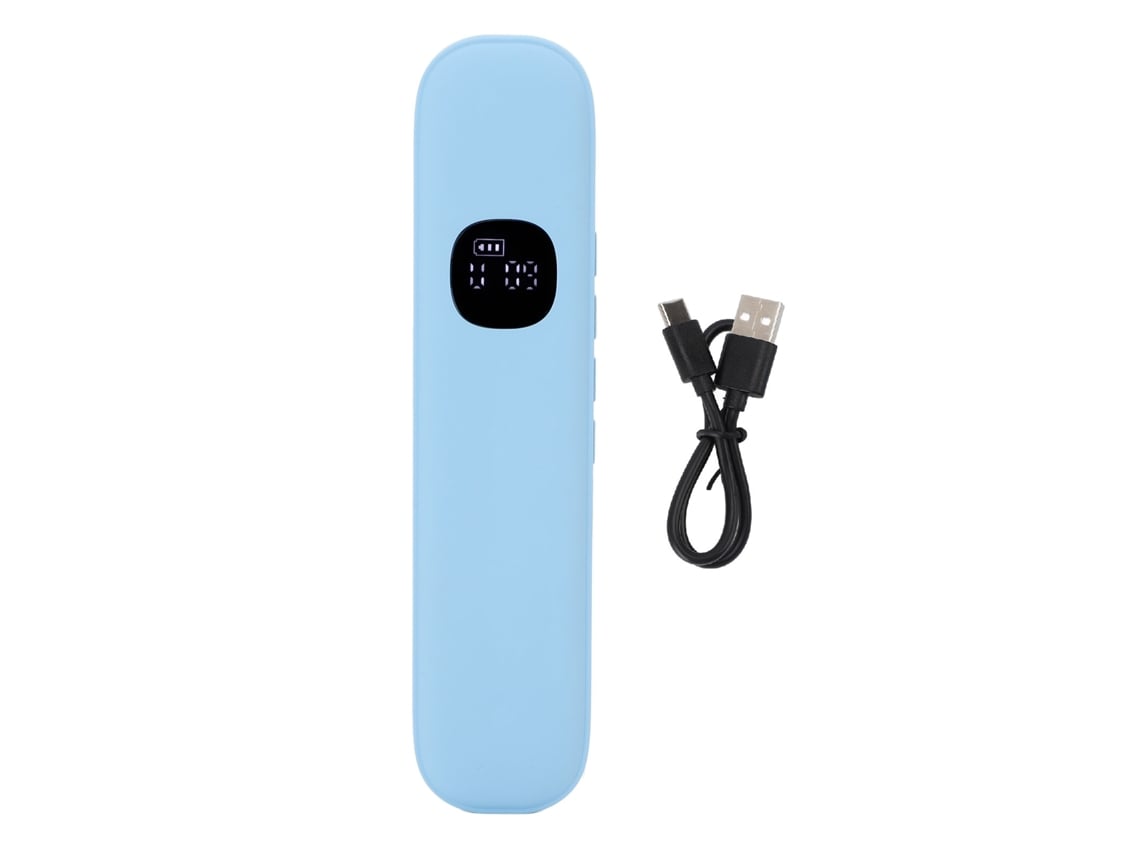 Altifalante De Condução Óssea Com Display Digital Bt Para Debaixo Do Travesseiro Com Ruído Branco Ajuste De Volume Função De Temporização Azul