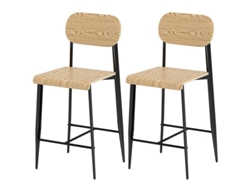 Dos Taburetes De Bar, Con Reposapiés, Estructura De Metal, Altura Asiento 66 Cm.