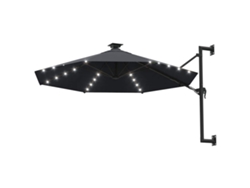 Maison Exclusive - Sombrilla De Jardín De Pared Con Luces Led Antracita 300 Cm