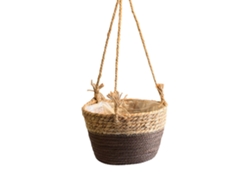 Cesta de flores tejida decorativa multiusos