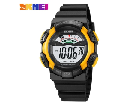 Relojes para niños Deportes al aire libre Relojes con luces LED eléctricas impermeables con luz luminosa-Negro y amarillo LUUCOZK