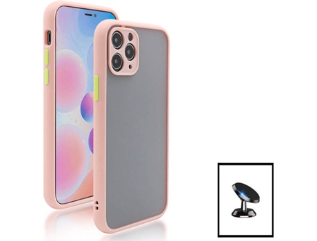 Kit Funda Anti-Choque Cámara Protection y Soporte Magnético de Coche Apple iPhone 13 Pro PHONECARE Rosa