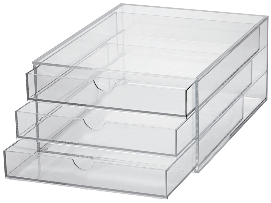 Caja Cajón en Acrílico MAUL Din A4 3 Cajones Transparente