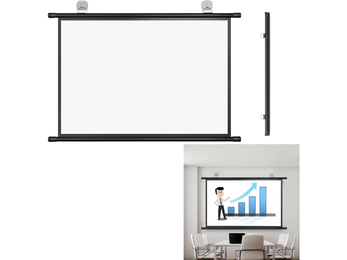 Pantalla De Proyección De 60 Y 72 Pulgadas, Formatos 4:3/16:9, Enrollable Manualmente, Pantalla De Proyección