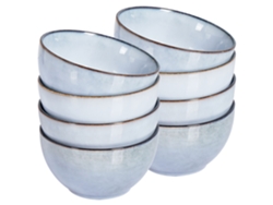 Juego de 8 vasos de cerámica azul claro de enebro de Beliani