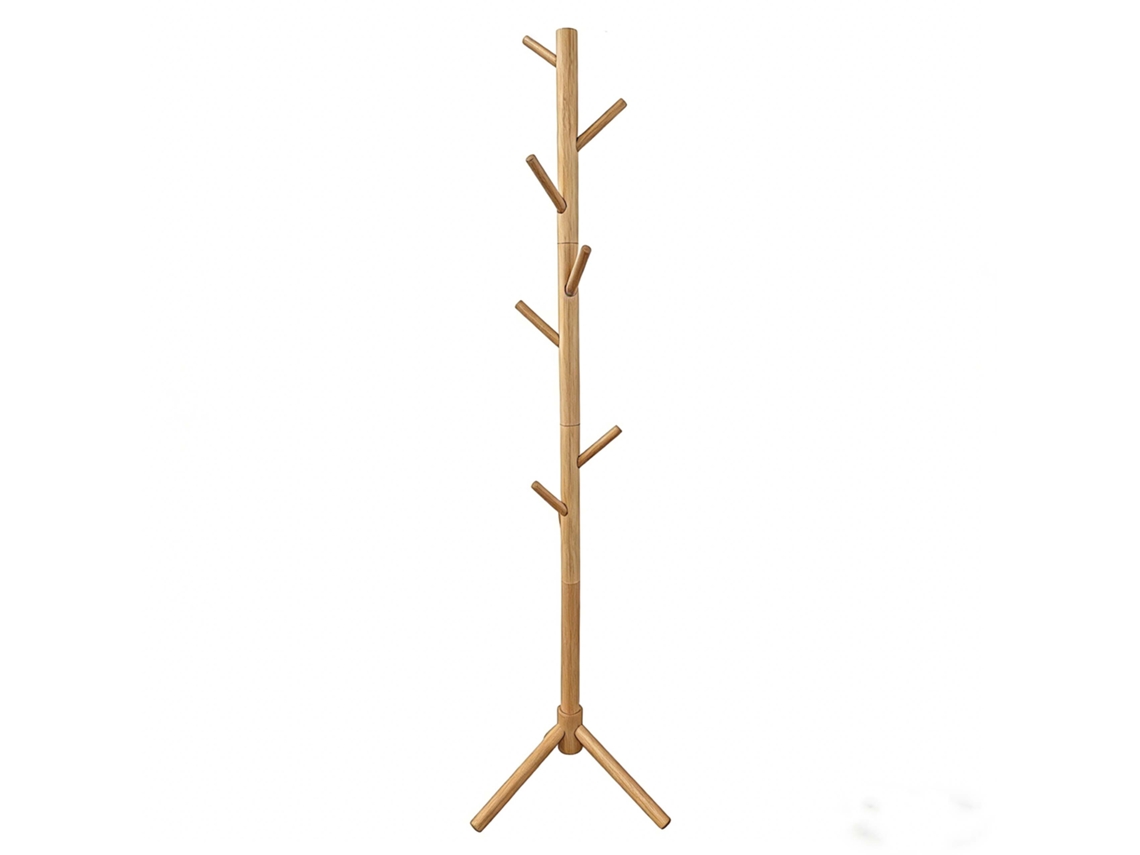 Relaxdays, Perchero Modular, 8 Ganchos, Hasta 175 Cm, Pasillo Y Oficina, Madera De Pino, Natural