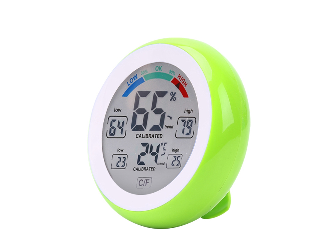 Medidor De Temperatura Y Humedad Con Pantalla Táctil Digital, Forma Redonda, Termómetro E Higrómetro Para Interiores.