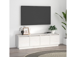 Estantería/Mueble de TV 156X37X45 Cm Madera de Pino Maciza Blanco