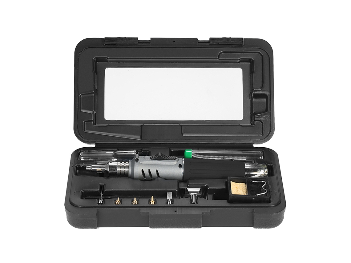 Conjunto De Ferro De Solda A Gás Pen-type Profissional 10 Em 1 Hs-1115k Kit De Solda Com Tocha 26ml