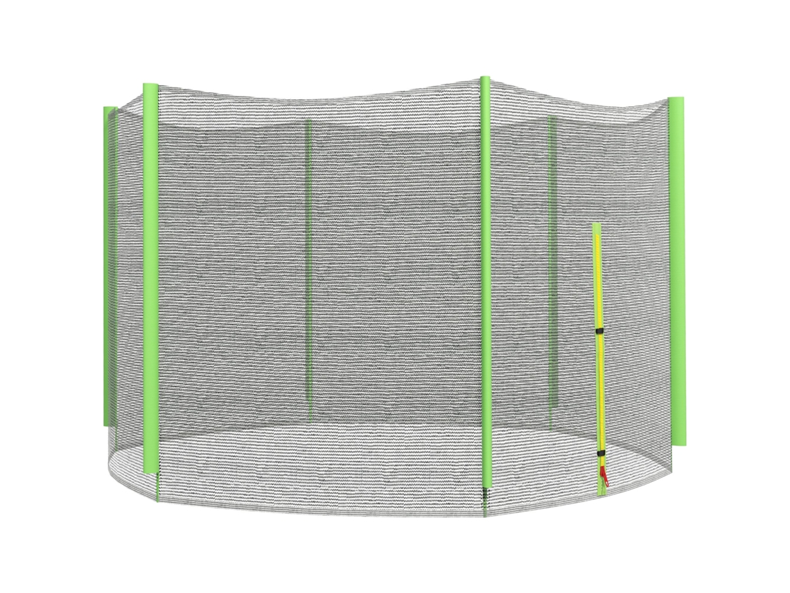 Red De Trampolín Ø244 Cm, Puerta Con Cremallera Anti-uv, 6 Postes, Color Verde.